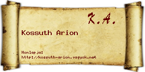 Kossuth Arion névjegykártya